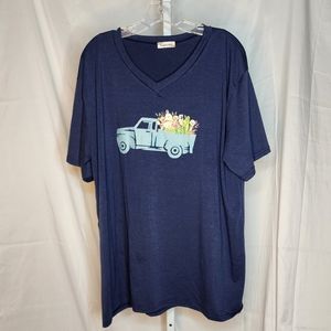 Navy Fall Truck Tee 2x